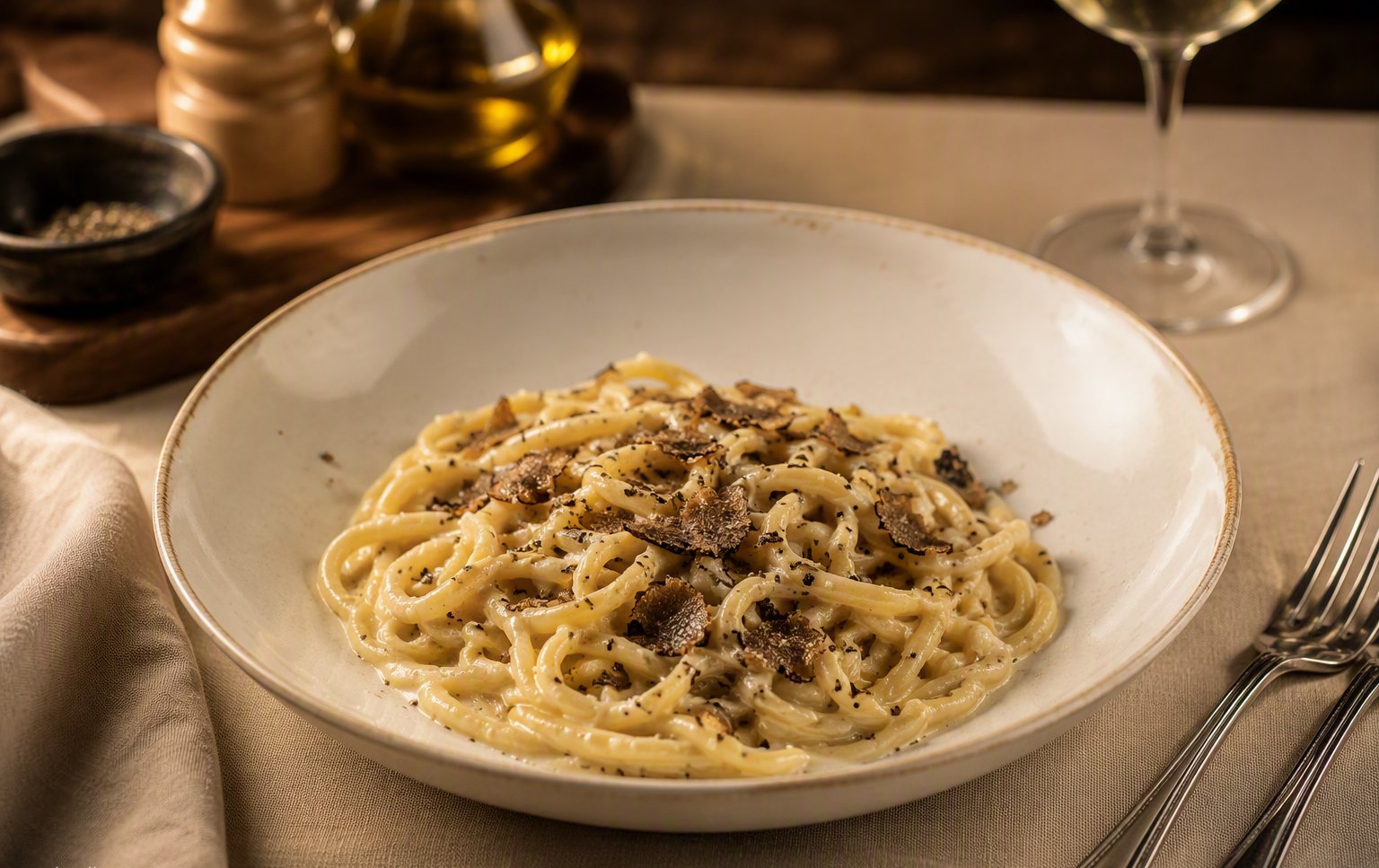 Il Minatore: crema di pecorino, tuorlo e tartufo